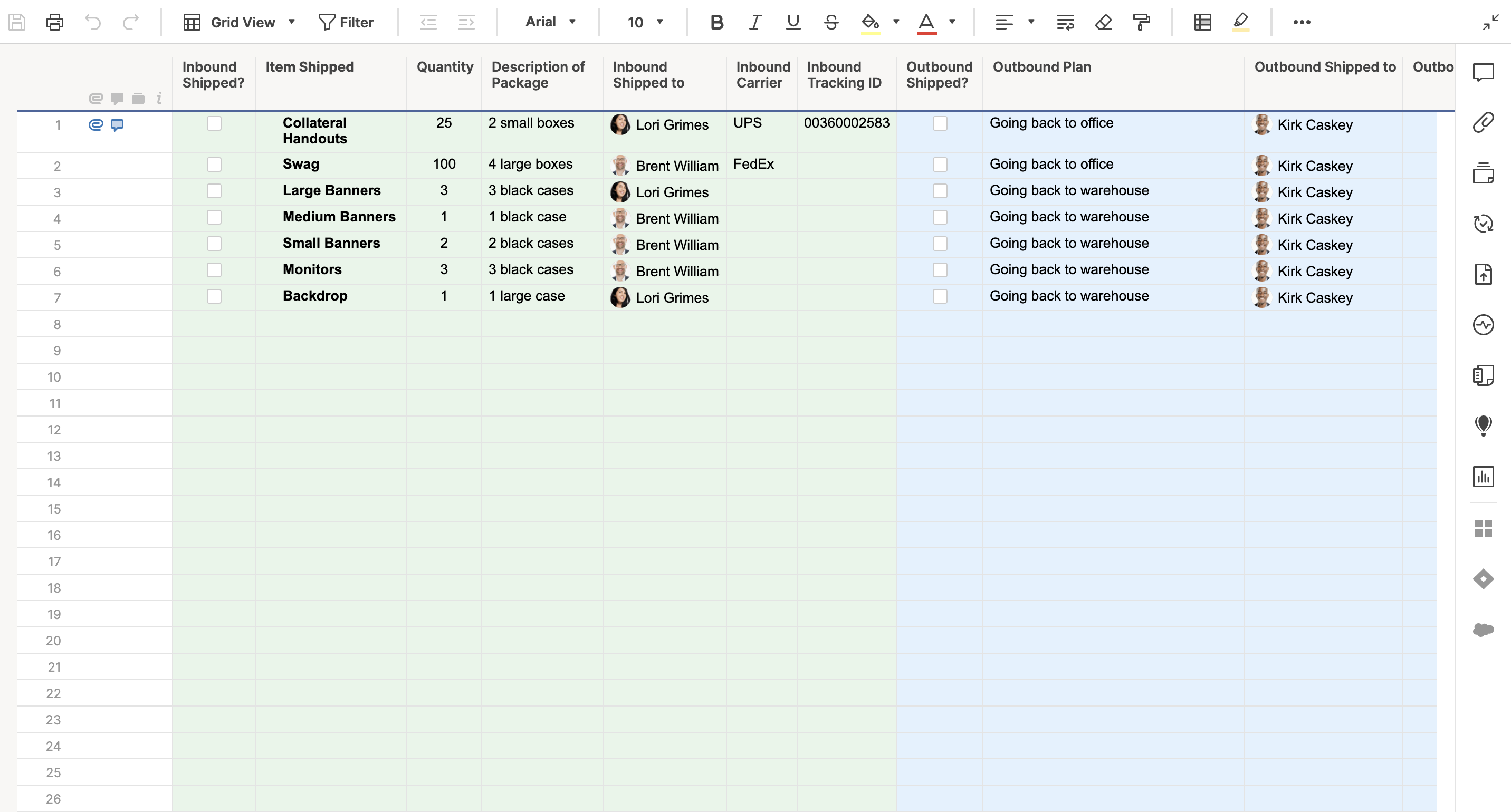 Trade Show Shipping Manifest Template Smartsheet